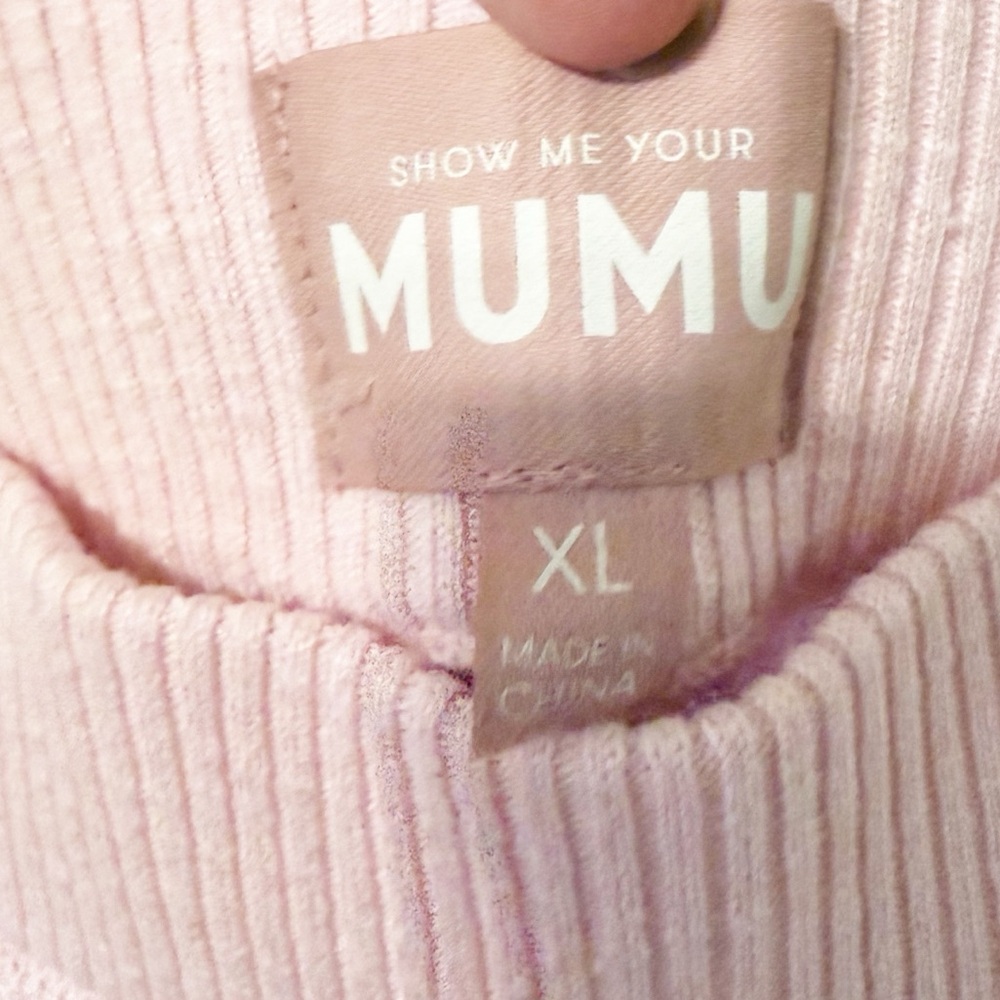 NEW Show Me Your Mumu Feel Good Pants in Cotton Candy Stripe Knit Pastel size XL - Picture 9 of 10